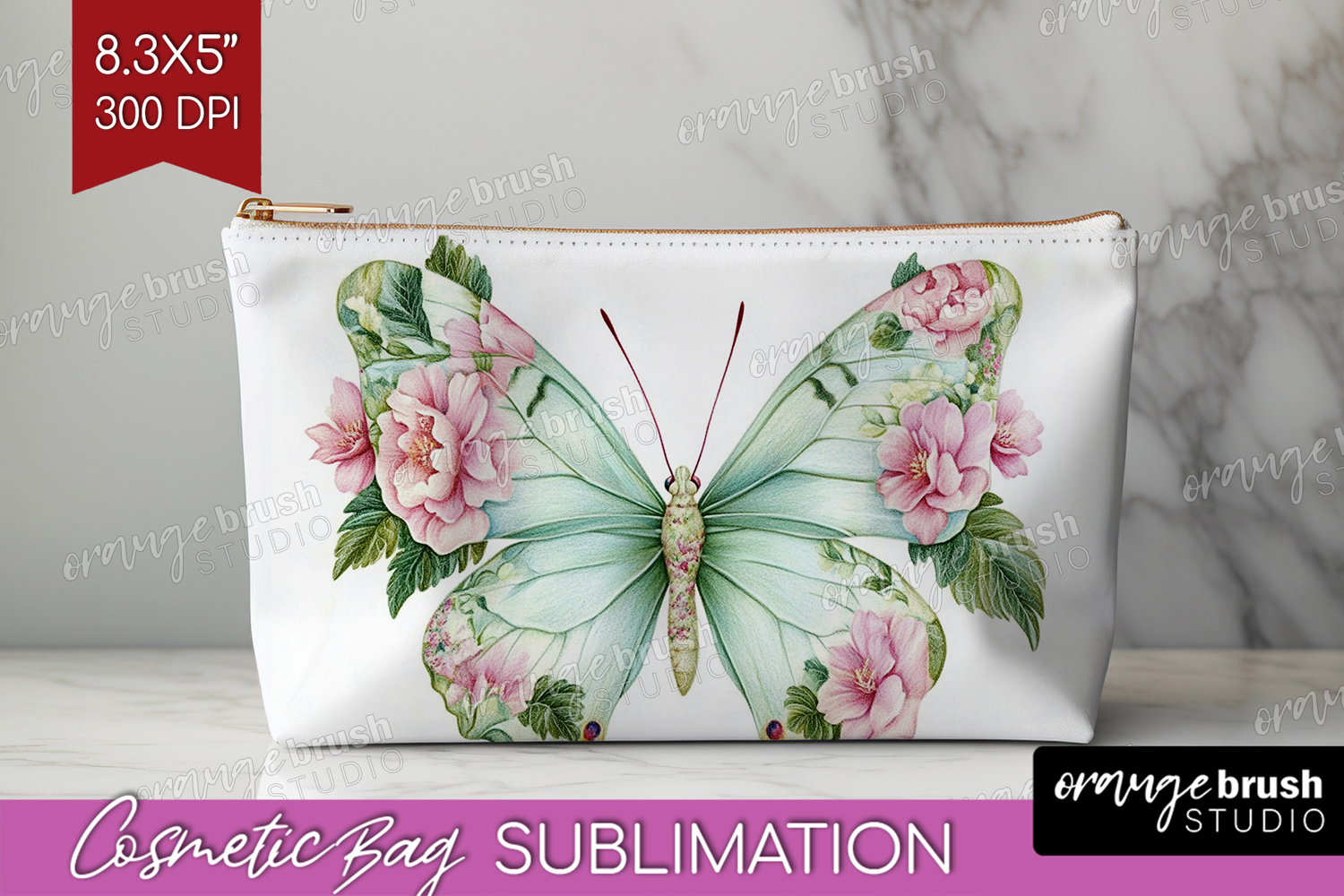 Cottagecore Cosmetic Bag - Green Coquette Makeup Bag PNG product image 1
