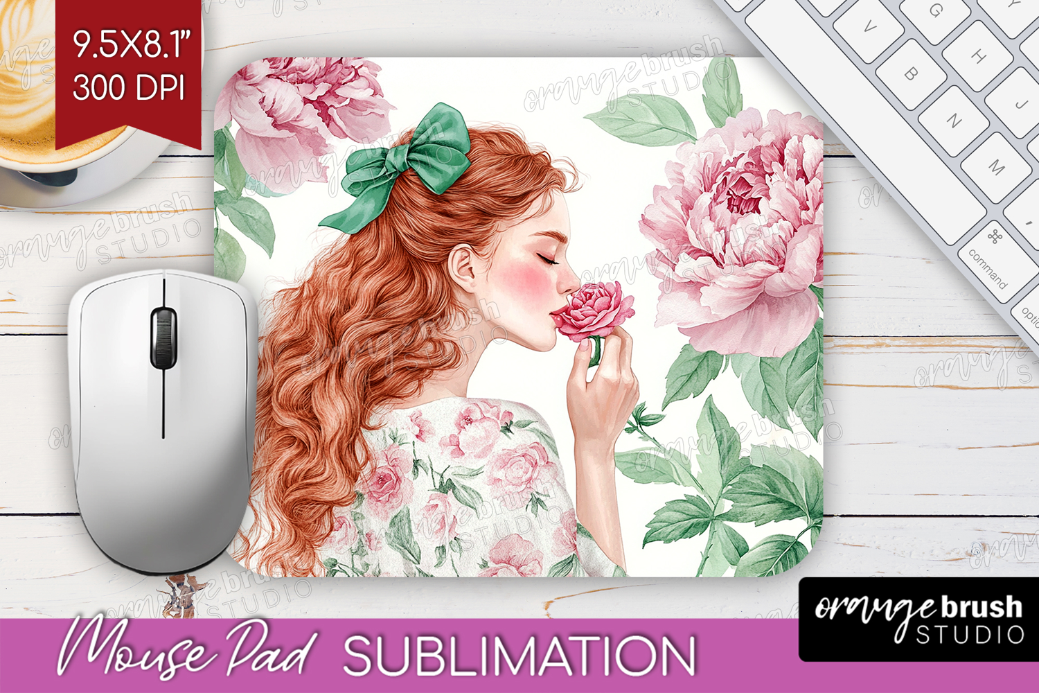 Cottagecore Mouse Pad Sublimation - Green Coquette Mousepad product image 1