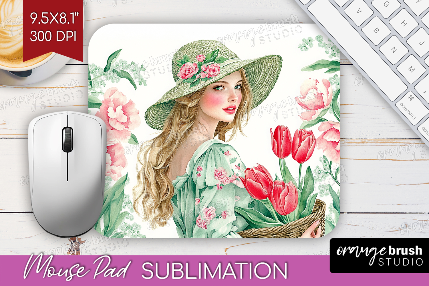 Cottagecore Mouse Pad Sublimation - Green Coquette Mousepad product image 1