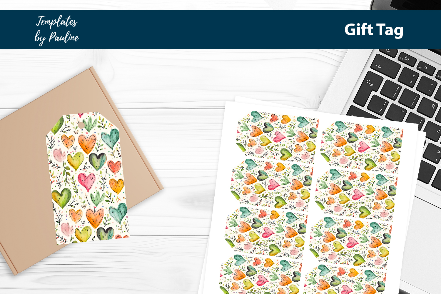 Green Heart Printable Heart Product Label