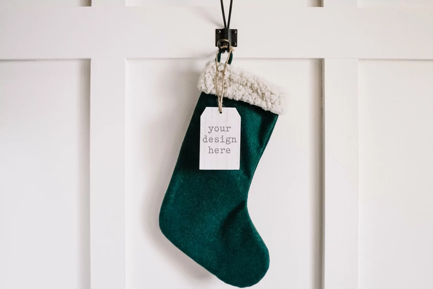 Wood Stocking Gift Tag Mockup| Christmas Tag Digital Photo product image 1
