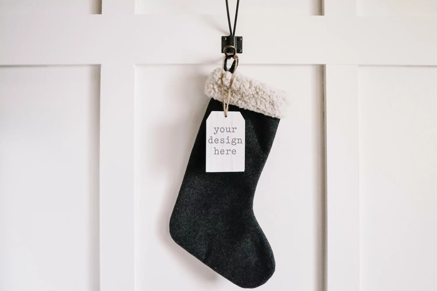 Wood Stocking Gift Tag Mockup| Christmas Tag Digital Photo product image 1