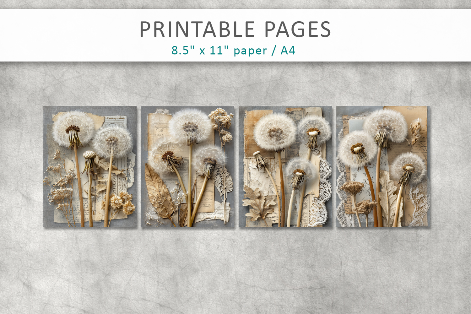 vintage botanical junk journal pages product image 1