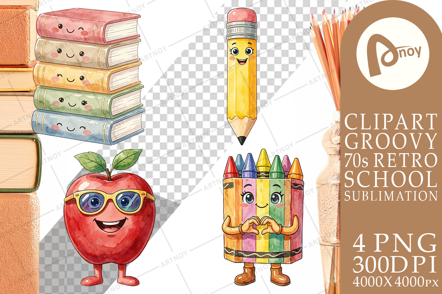 Groovy 70s School Mascot Sublimation product image 1