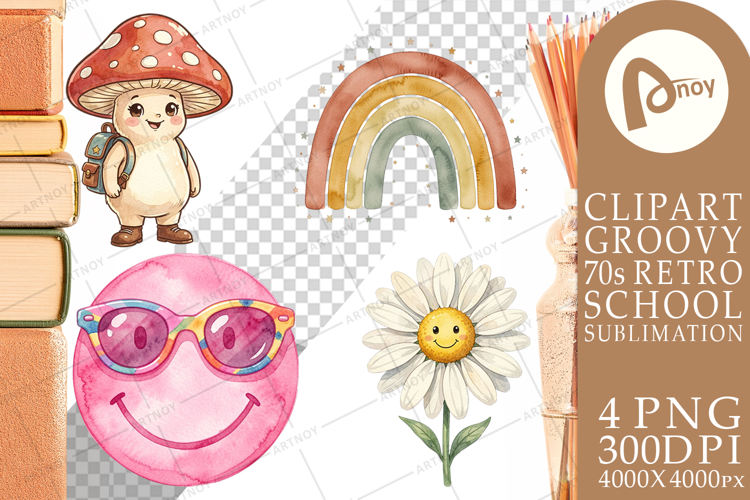 Groovy 70s School Nostalgia Sublimation product image 1