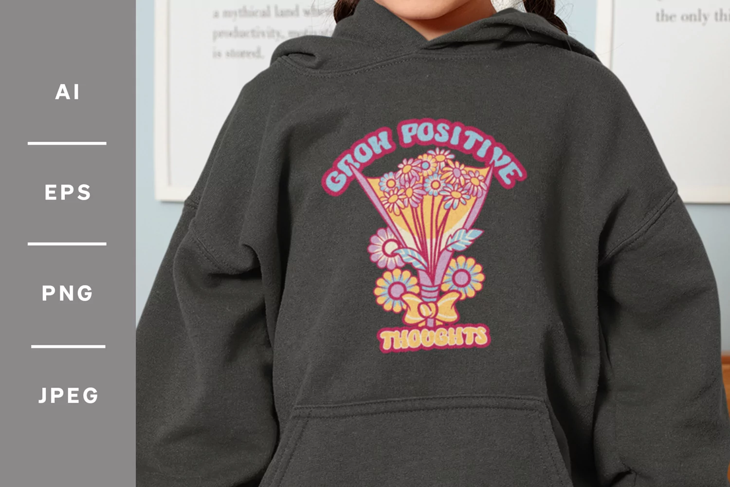 Vintage Flower Bouquet with Positive Quote Sublimation product image 1