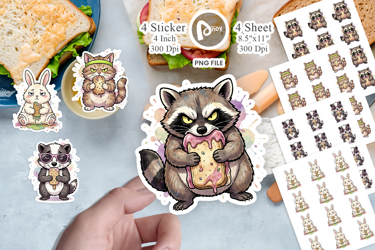 Grumpy Anti Diet Animal Sticker product image 1