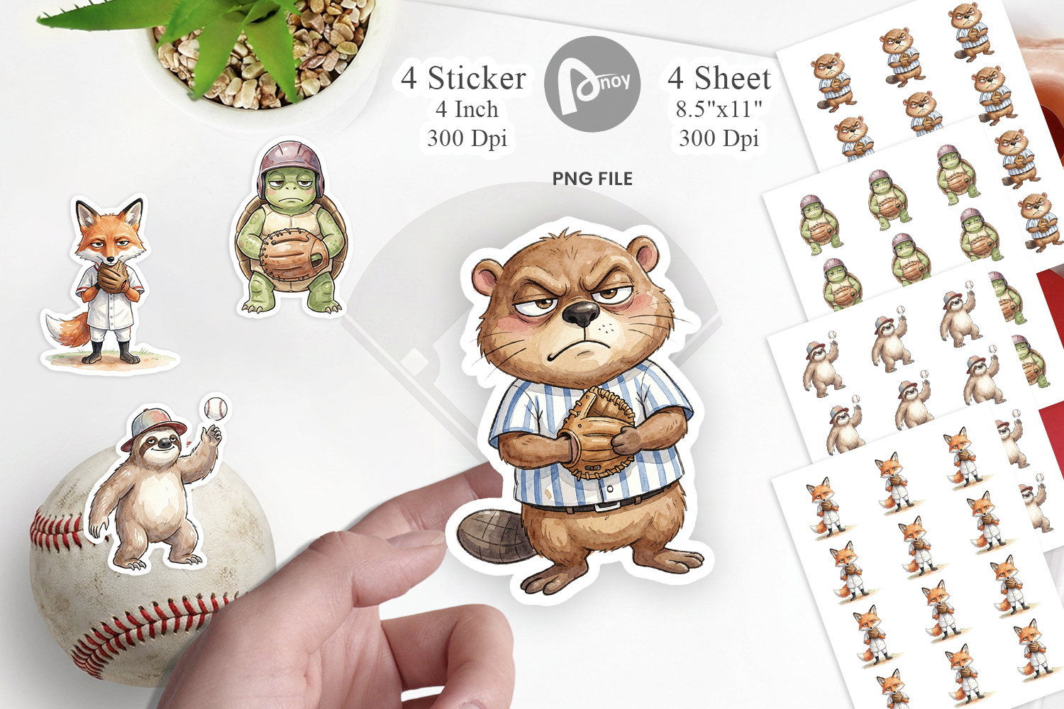 Grumpy Baseball Outfielder Sticker product image 1