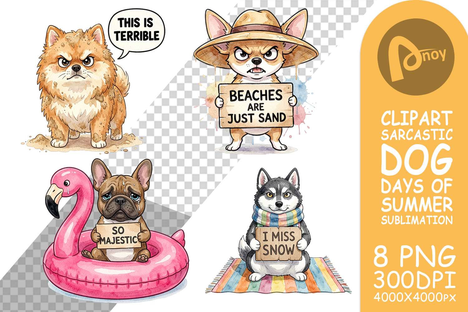 Grumpy Beach Dog Sarcastic Sublimation product image 1