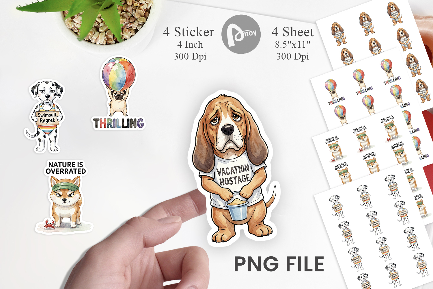 Grumpy Beach Dog Sarcastic Sticker product image 1