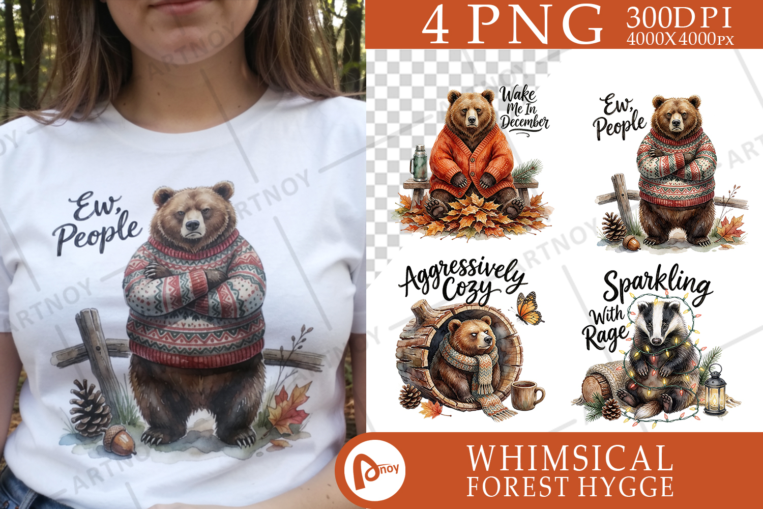 Grumpy Bear Badger Sublimation product image 1