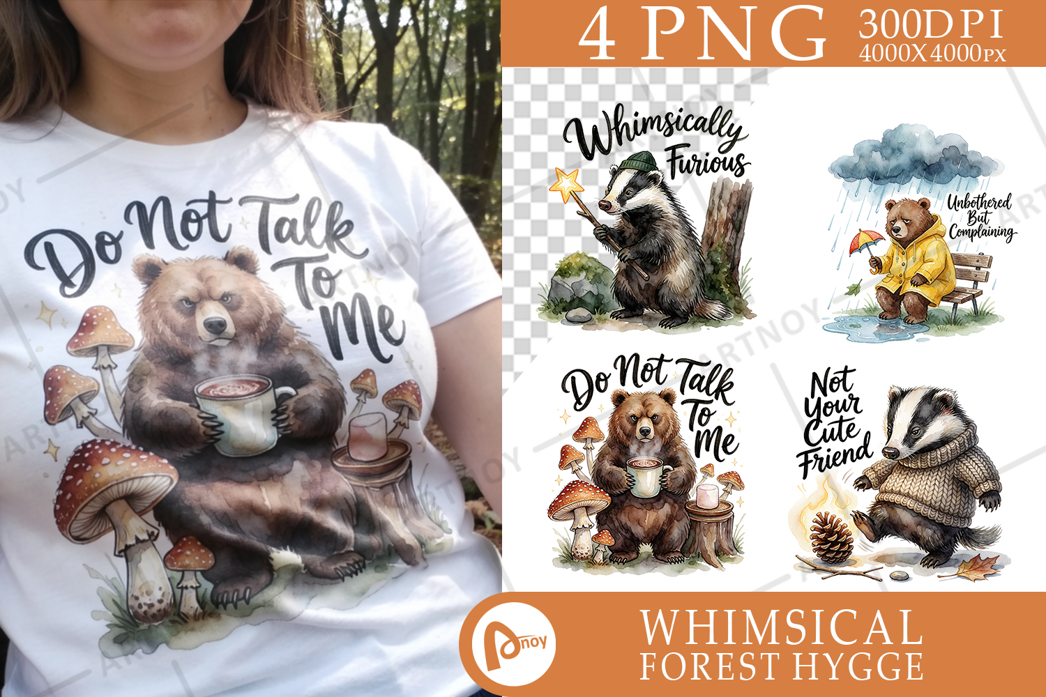 Grumpy Bear Badger Sublimation product image 1