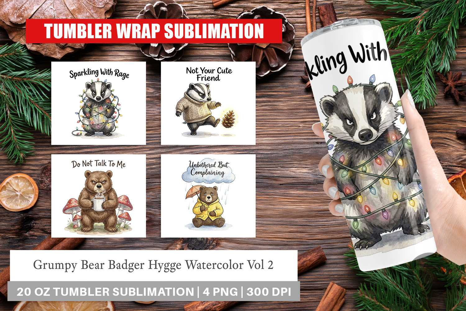 Grumpy Bear Badger Hygge Tumbler product image 1