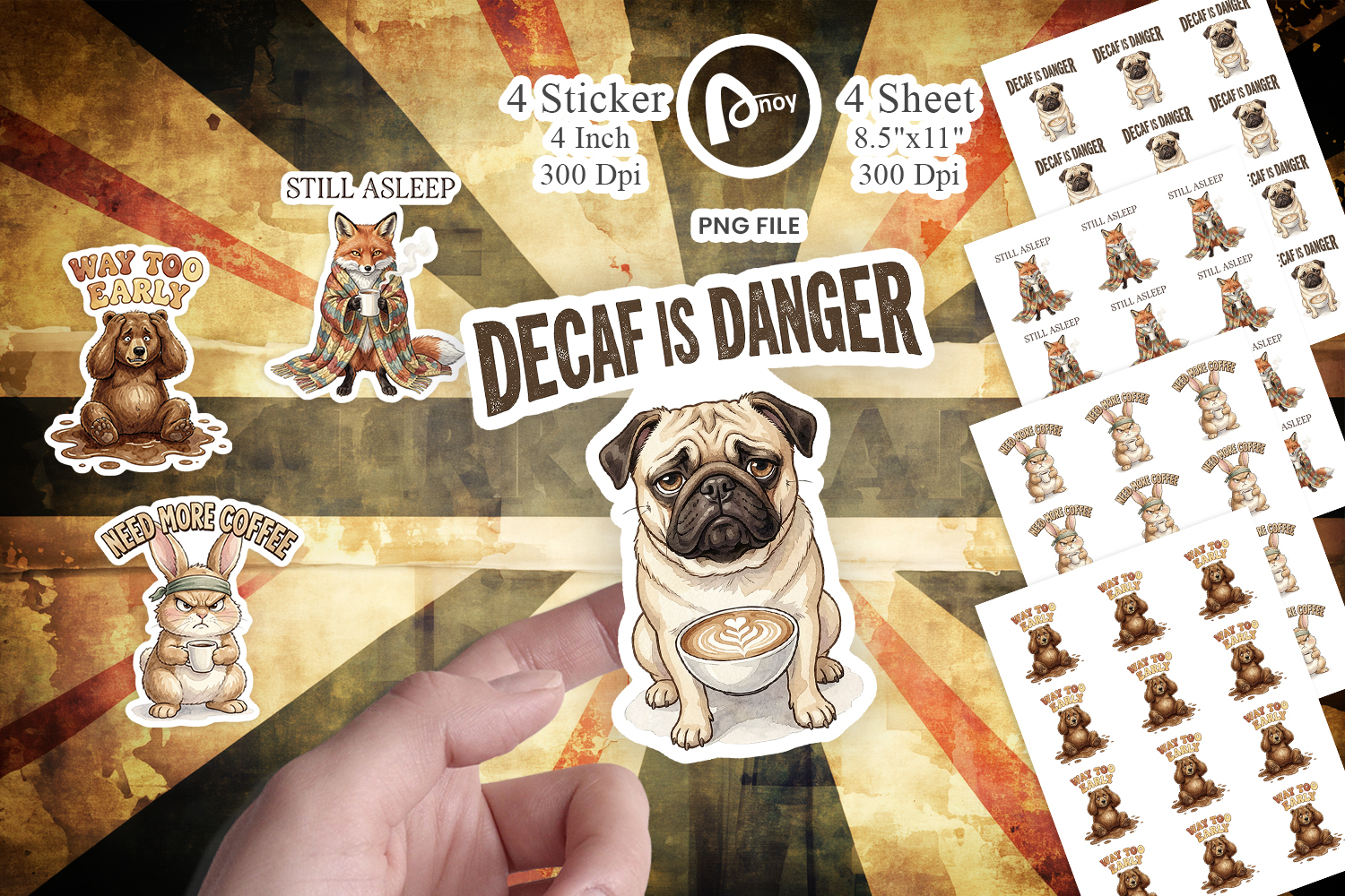 Grumpy Caffeine Crash Sticker product image 1