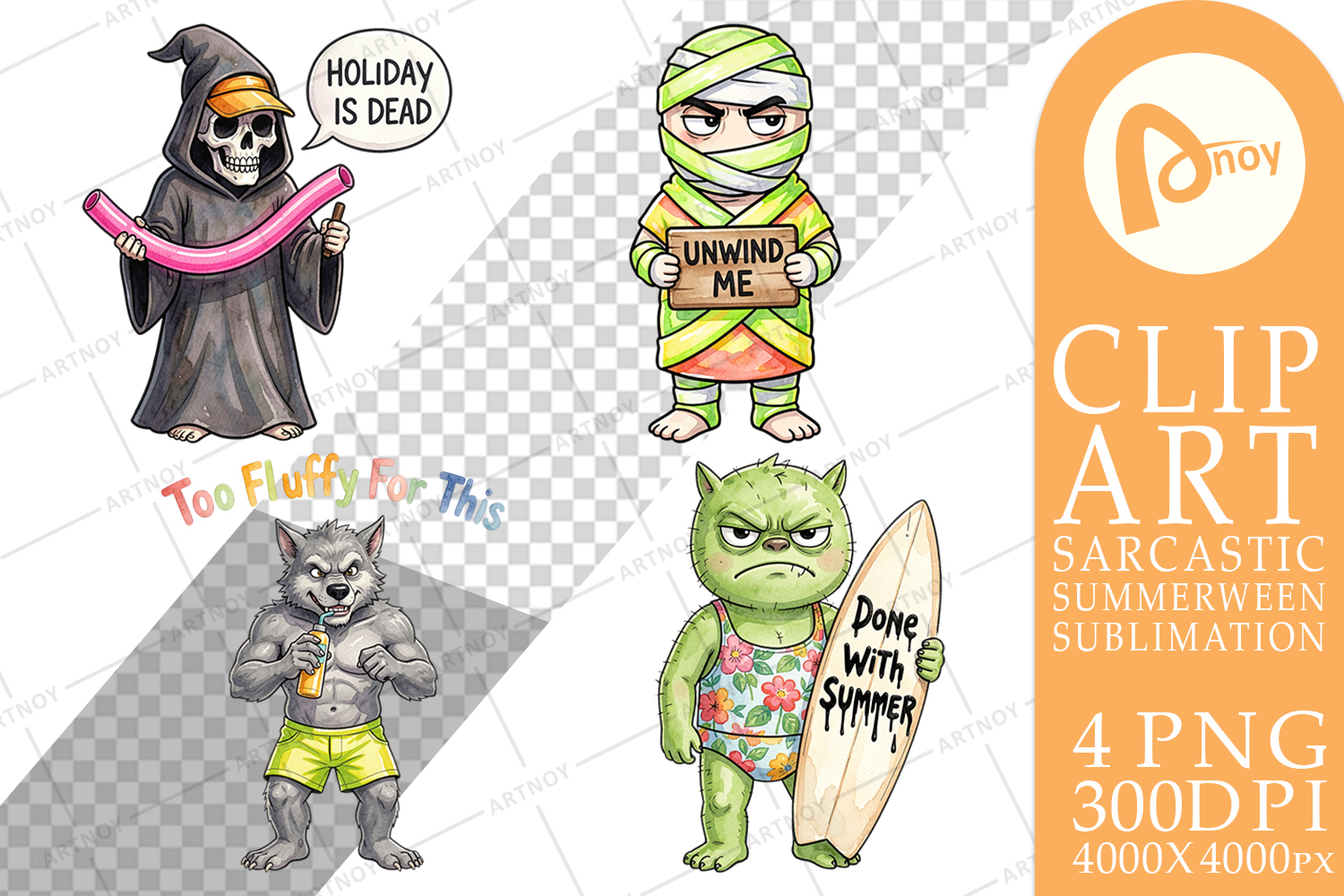 Grumpy Summerween Monster Sublimation product image 1