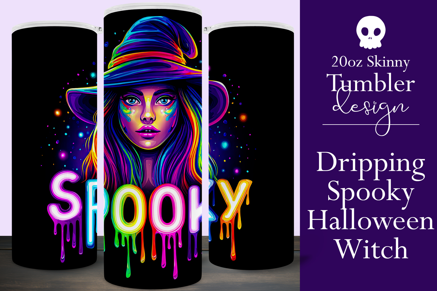 Halloween Tumbler Wrap, Spooky Halloween Witch Tumbler, t118 product image 1