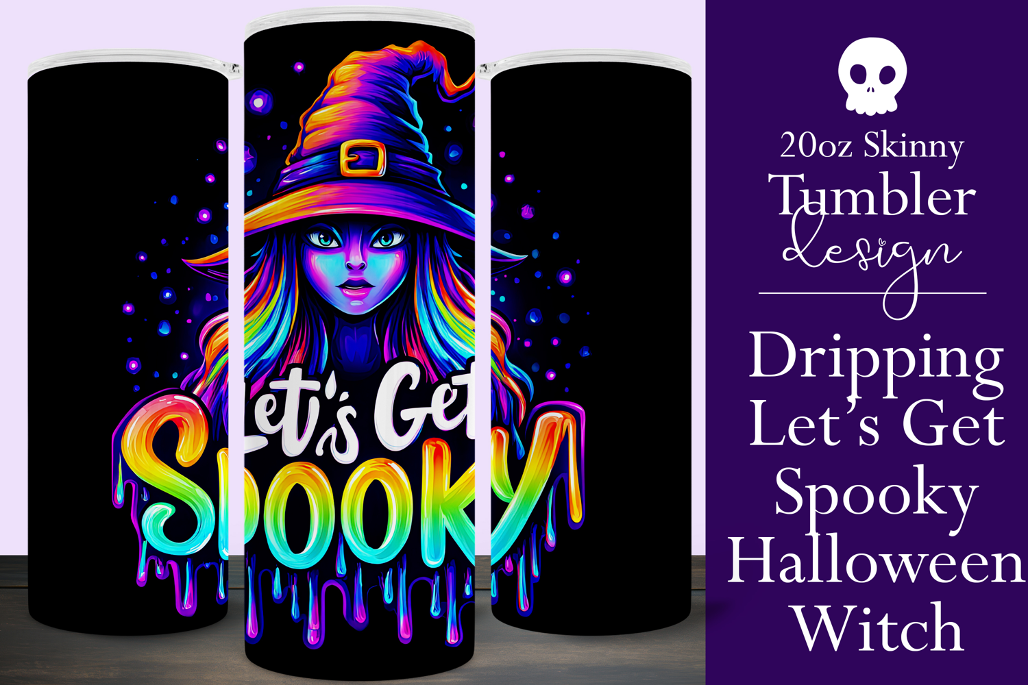 Halloween Tumbler Wrap, Let's Get Spooky Witch Tumbler, t130 product image 1