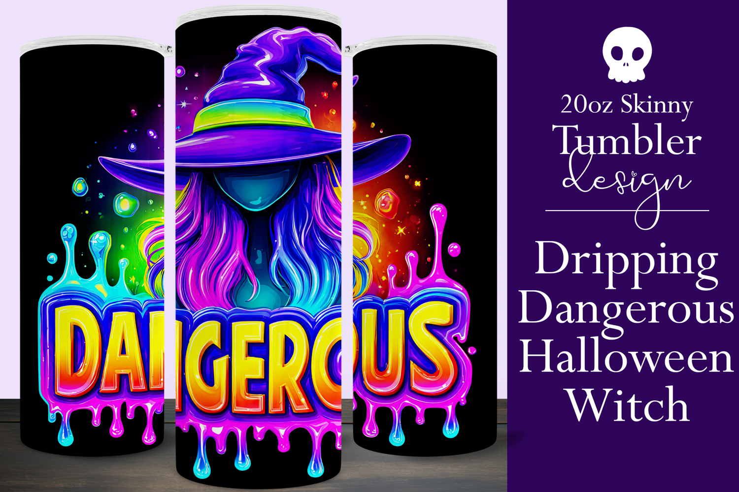 Halloween Tumbler Wrap, Dangerous Halloween Witch Wrap, t156 product image 1
