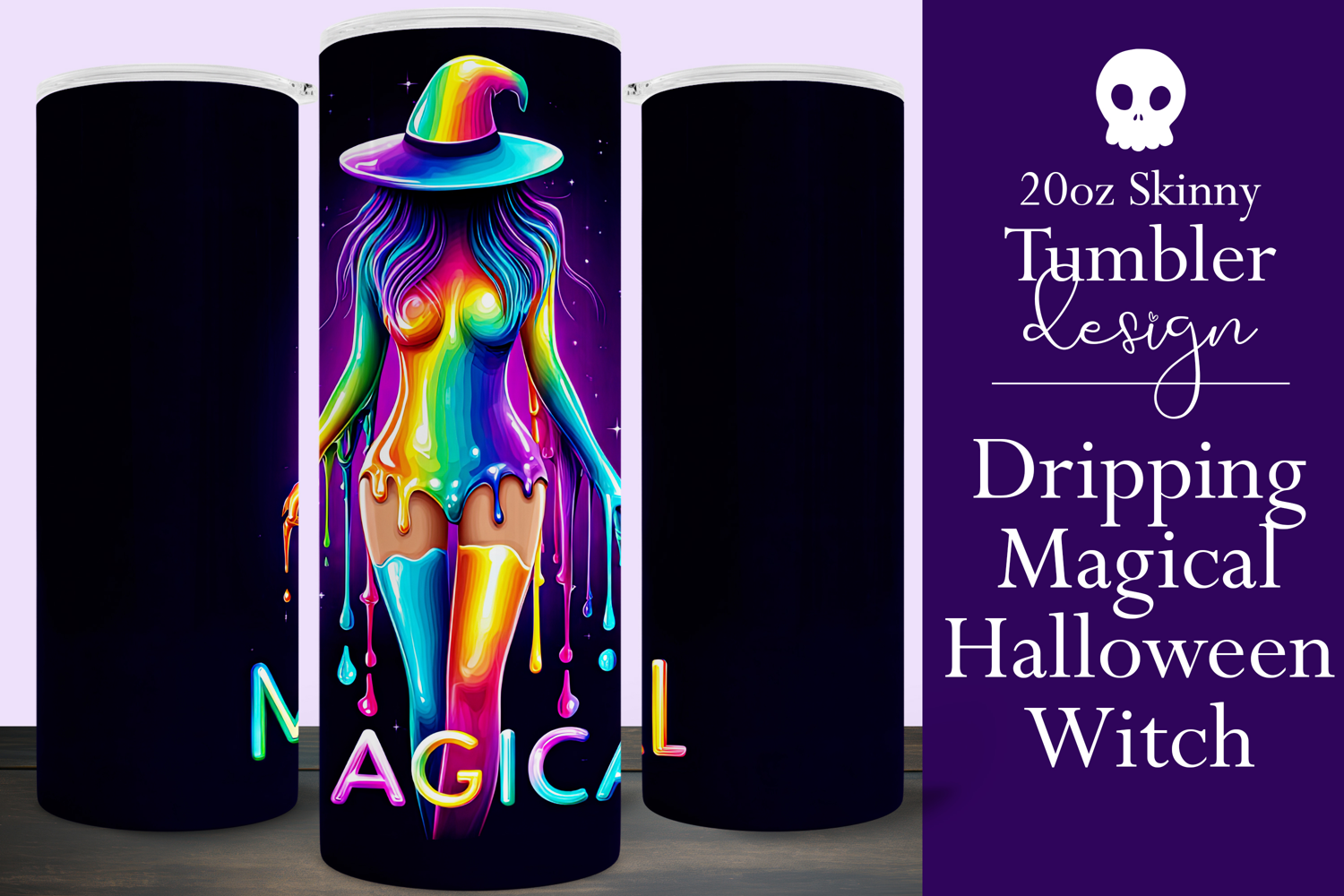Halloween Tumbler Wrap, Magical Halloween Witch Wrap, t164 product image 1