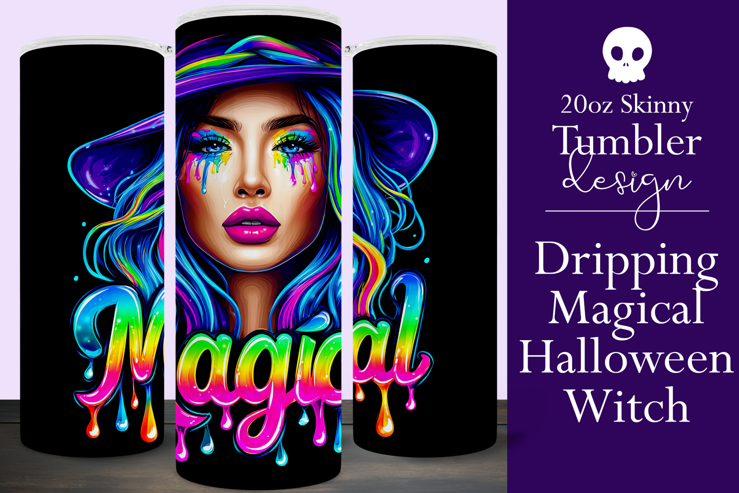 Halloween Tumbler Wrap, Magical Halloween Witch Wrap, t180 product image 1