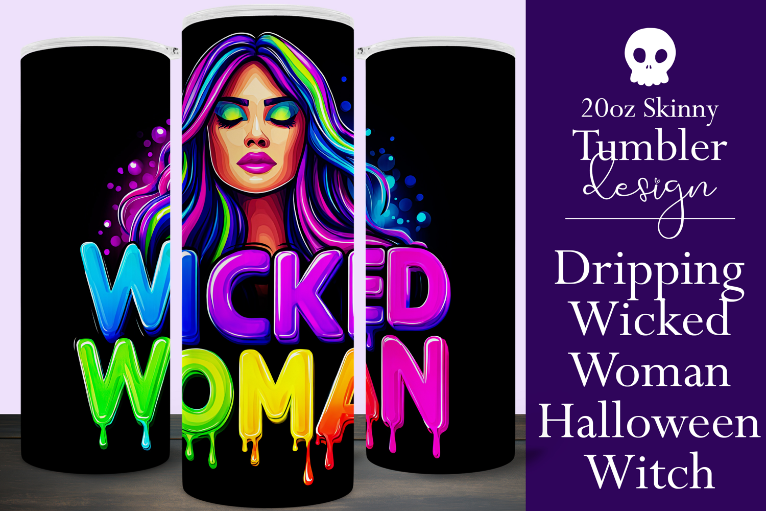 Halloween Tumbler Wrap, Wicked Woman Witch Tumbler, t196 product image 1