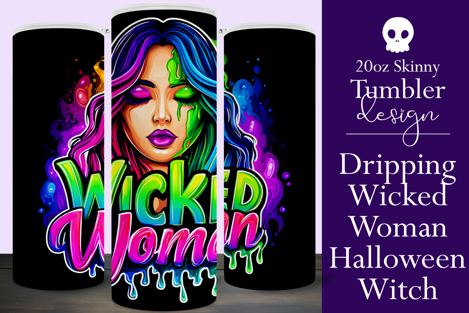 Halloween Tumbler Wrap, Wicked Woman Witch Tumbler, t197 product image 1