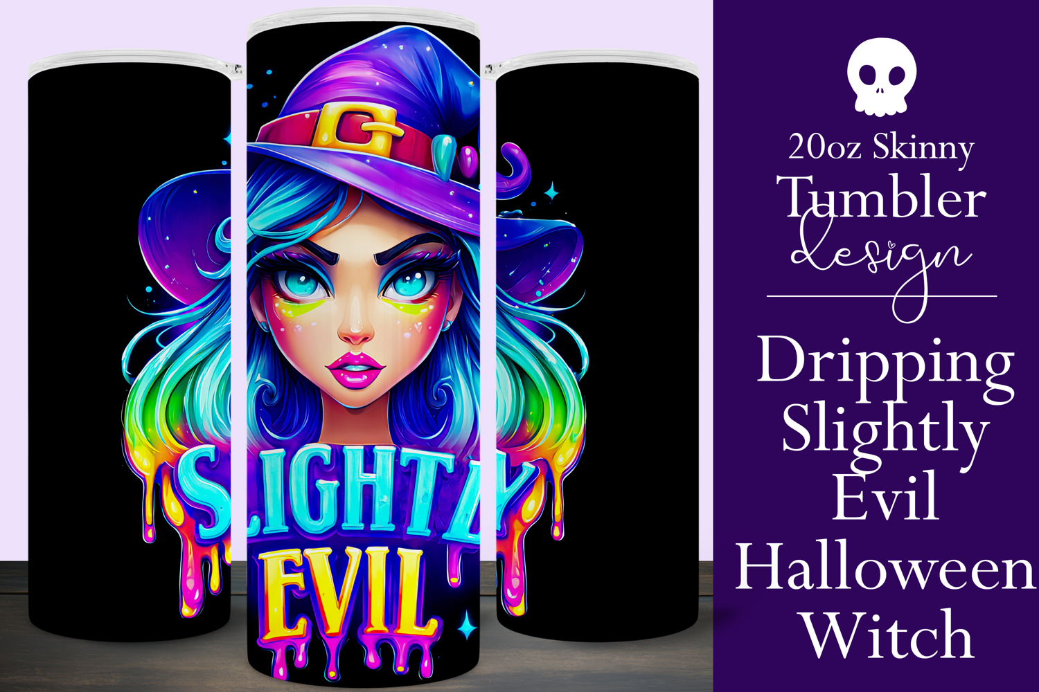 Halloween Tumbler Wrap, Slightly Evil Witch Tumbler, t39 product image 1