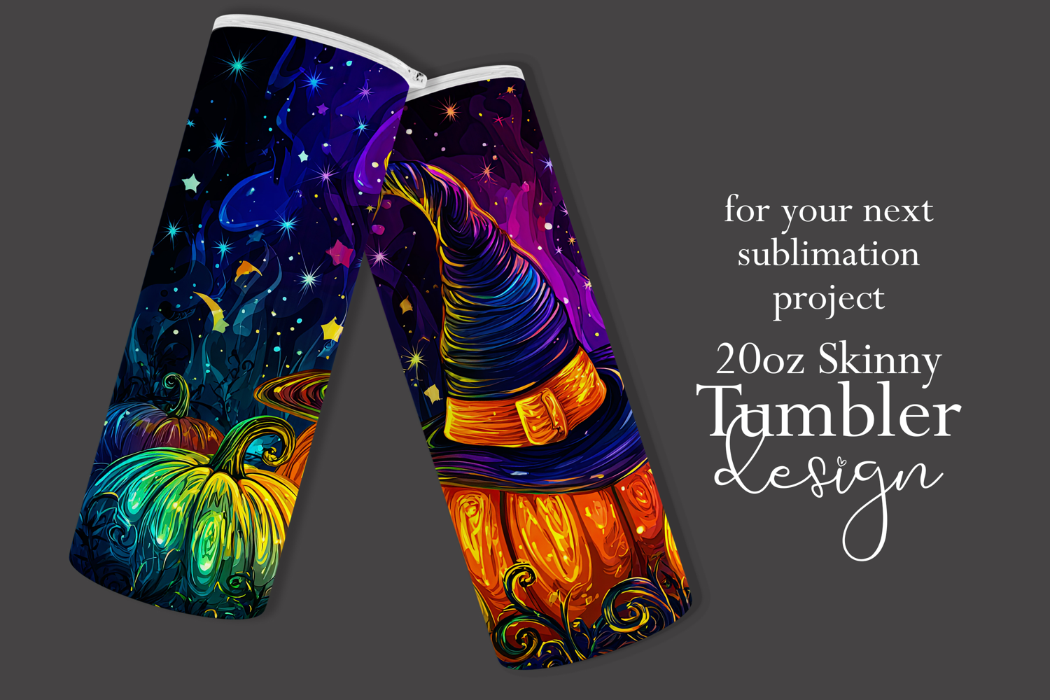 Halloween Tumbler Wrap, Sublimation Pumpkins Tumbler. t1 product image 1