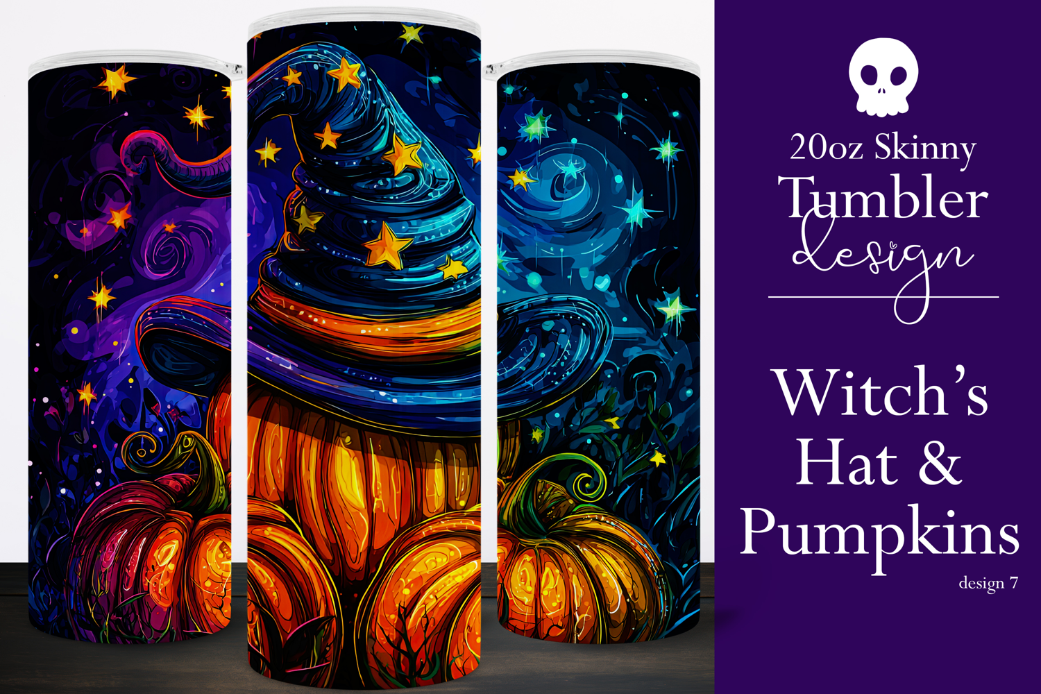 Halloween Tumbler Wrap, Sublimation Pumpkins Tumbler. t7 product image 1