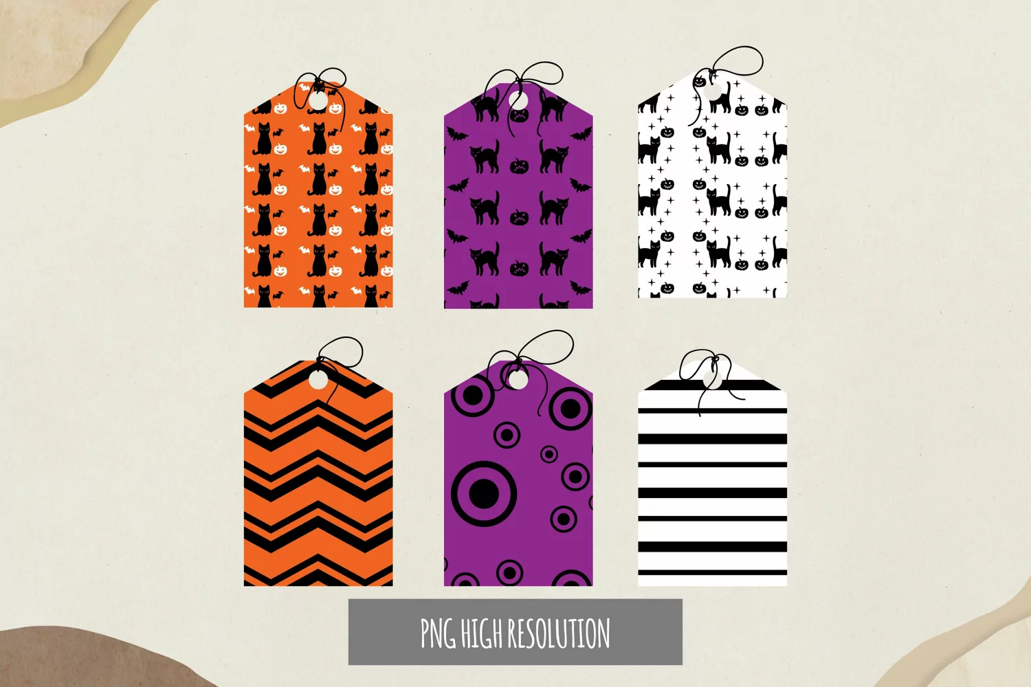 Halloween Black Cat Patterned Shaped Tags product image 1