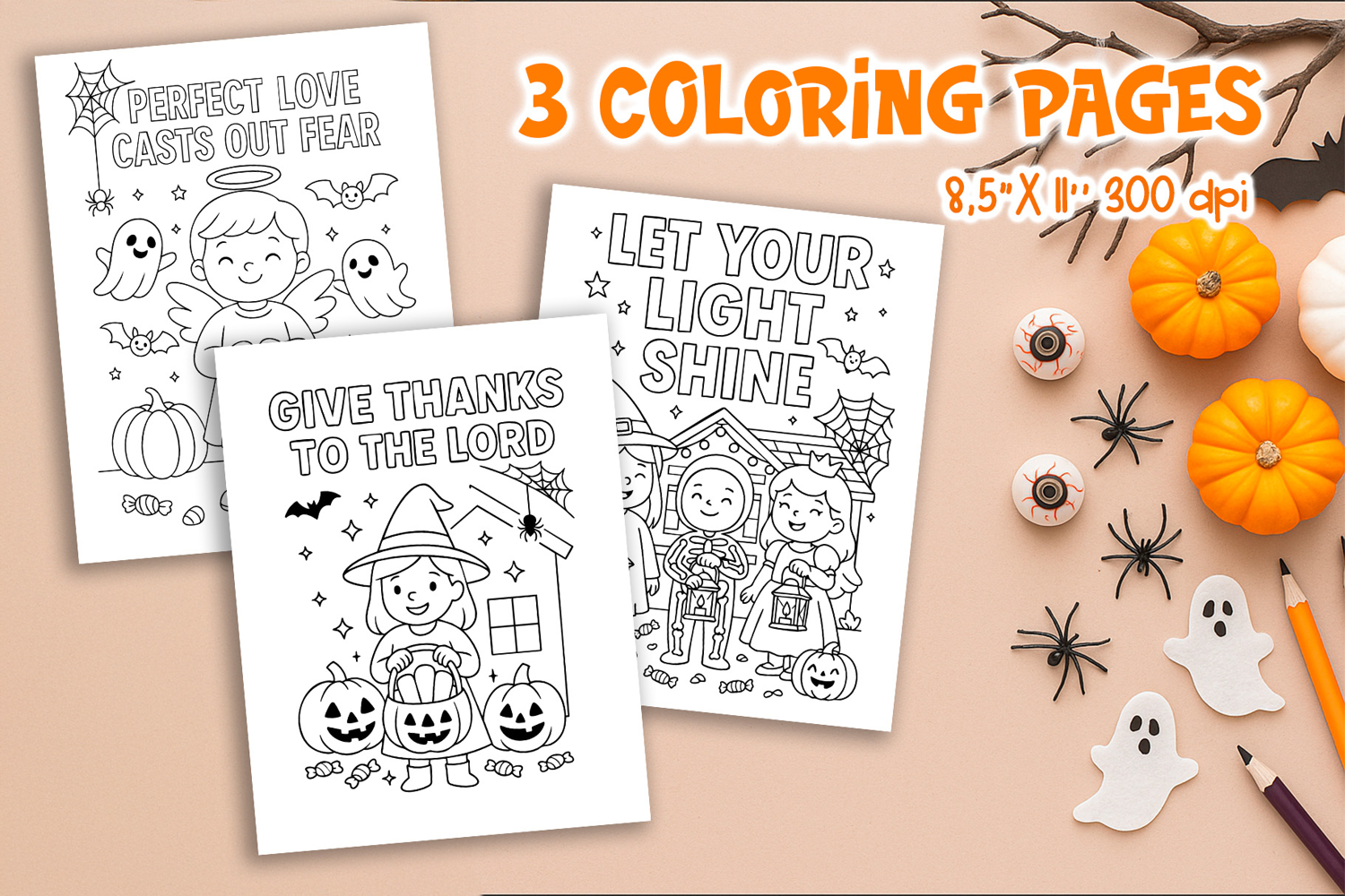 Christian Halloween Coloring Pages | Kids Bible Activity product image 1