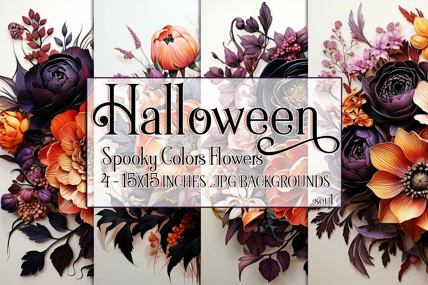 Halloween Backgrounds, Halloween Flowers, Spooky Colors product image 1