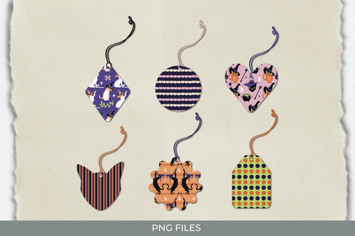 Halloween Cute Cat Seamless Pattern Tags product image 1