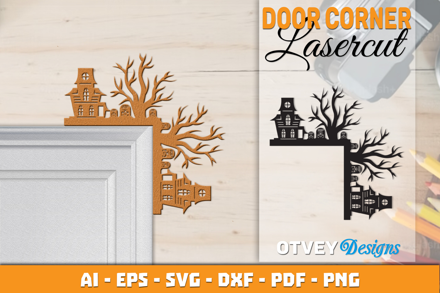 Halloween Door Corner Decoration Lasercut File product image 1