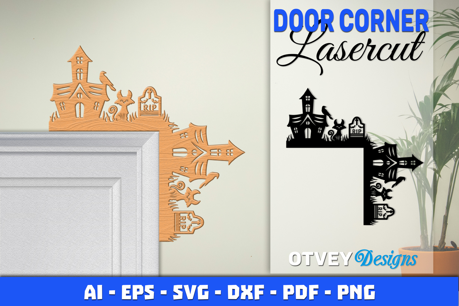 Halloween Door Corner Decoration Lasercut File product image 1