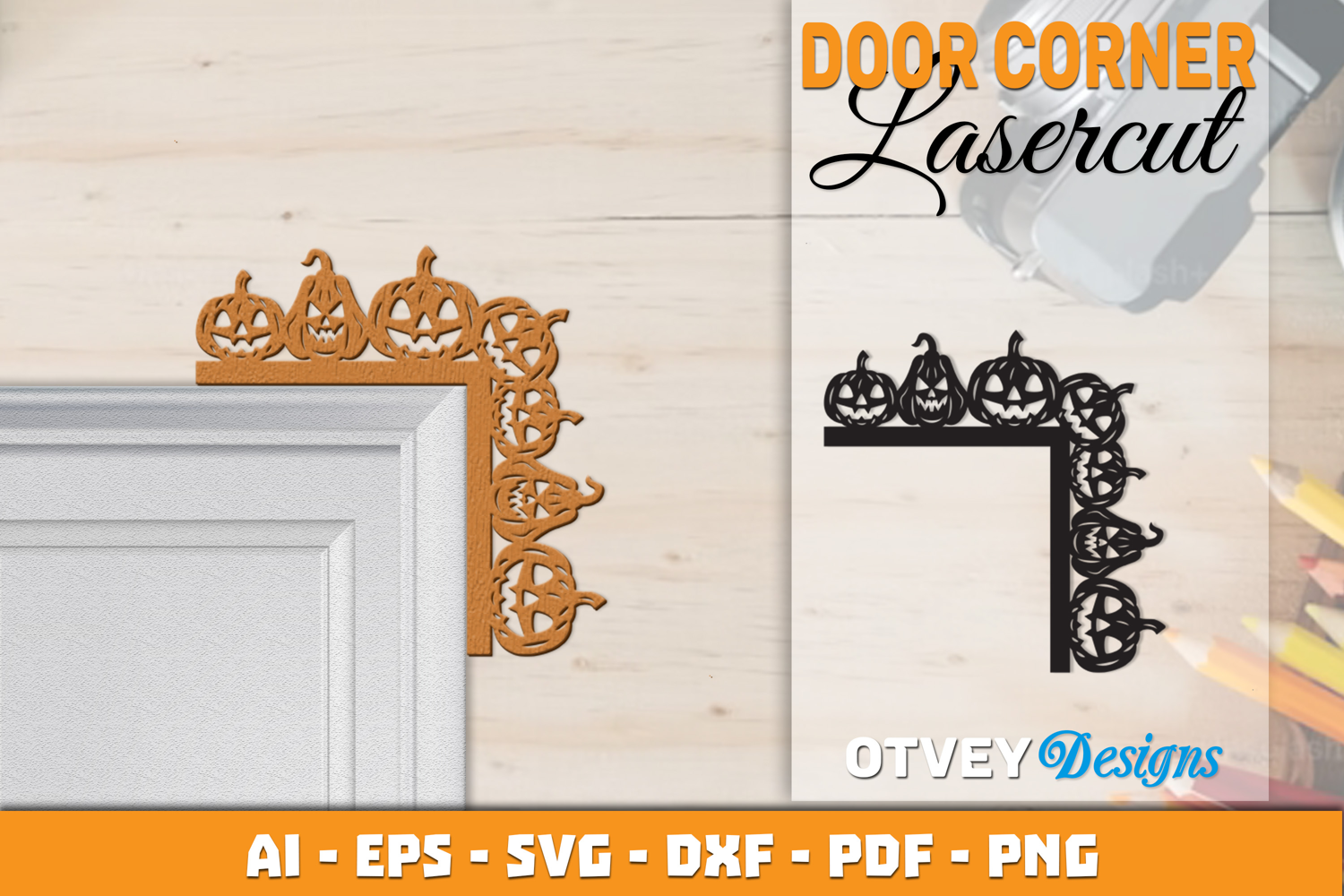Halloween Door Corner Decoration Lasercut File product image 1