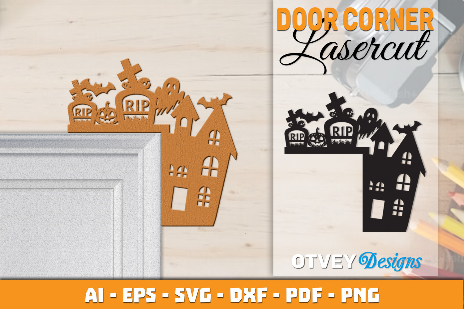 Halloween Door Corner Decoration Lasercut File product image 1