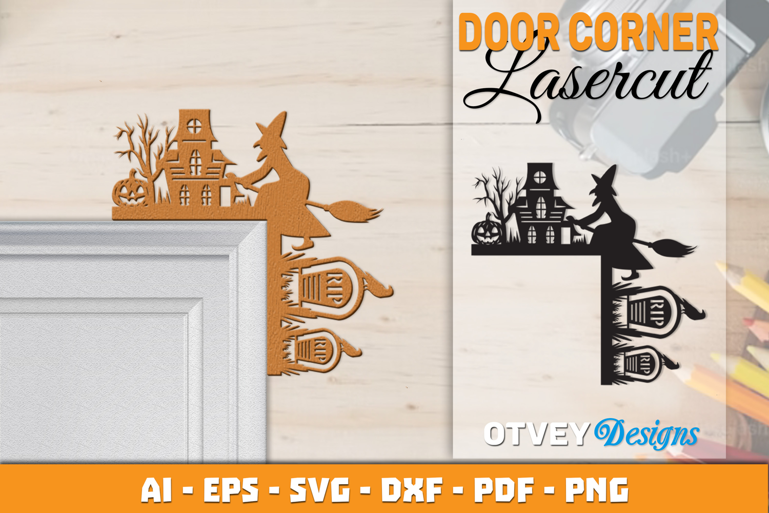 Halloween Door Corner Decoration Lasercut File product image 1
