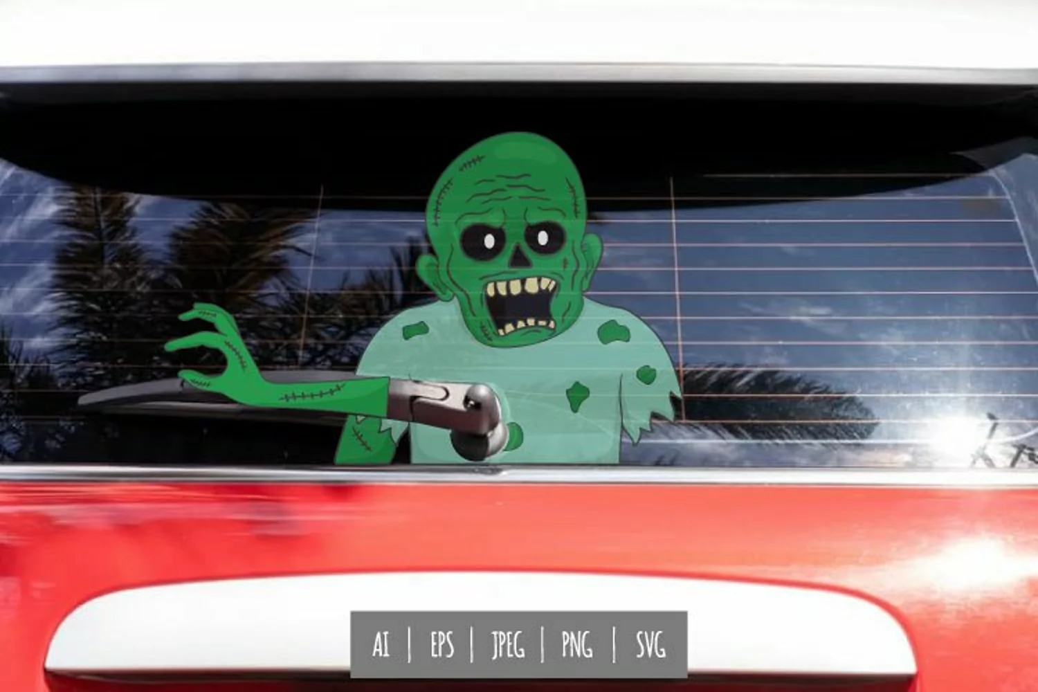 Zombie Wiper Tag Car Decal Sticker product image 1