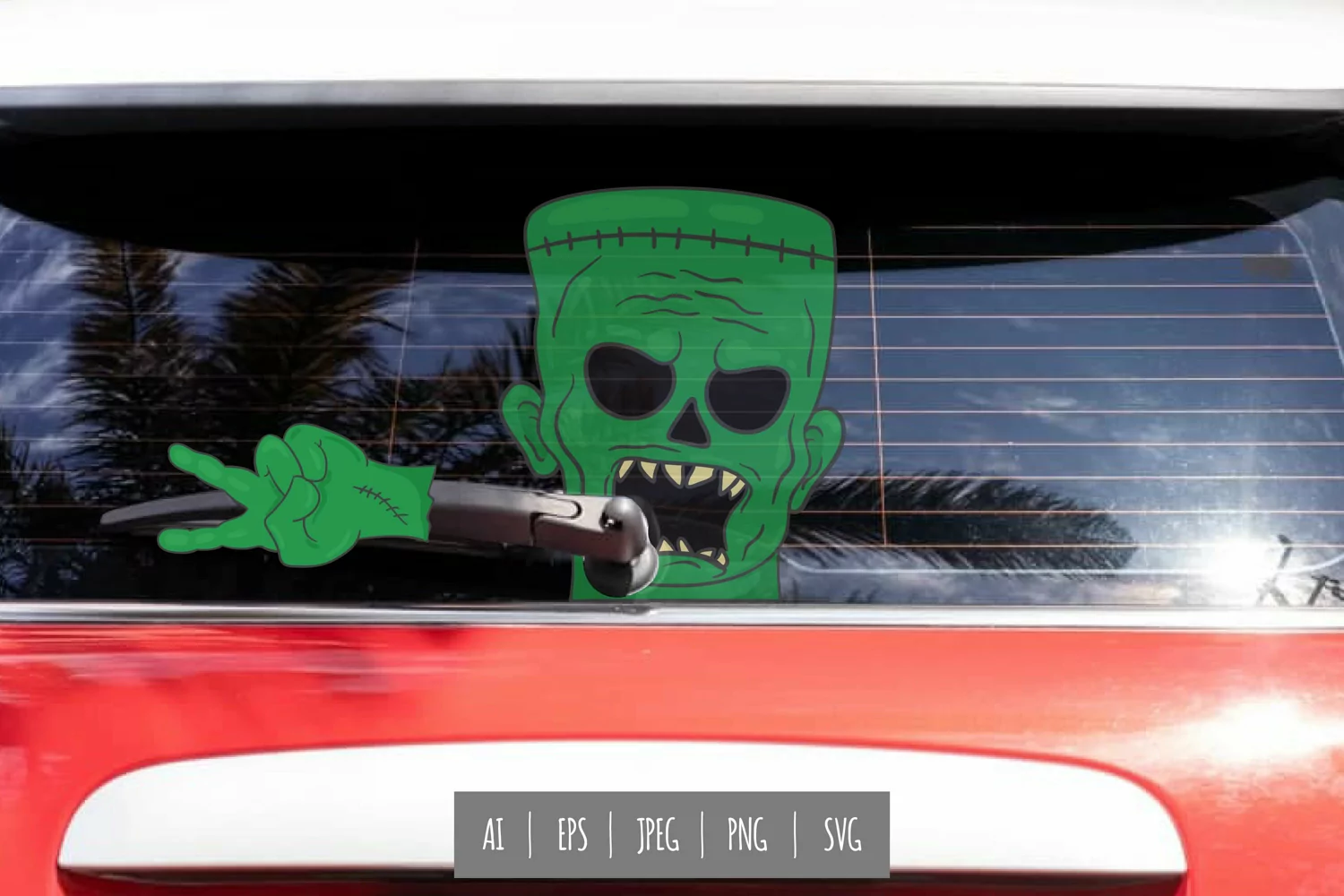 Frankenstein Rear Wiper Car Decal Sticker product image 1