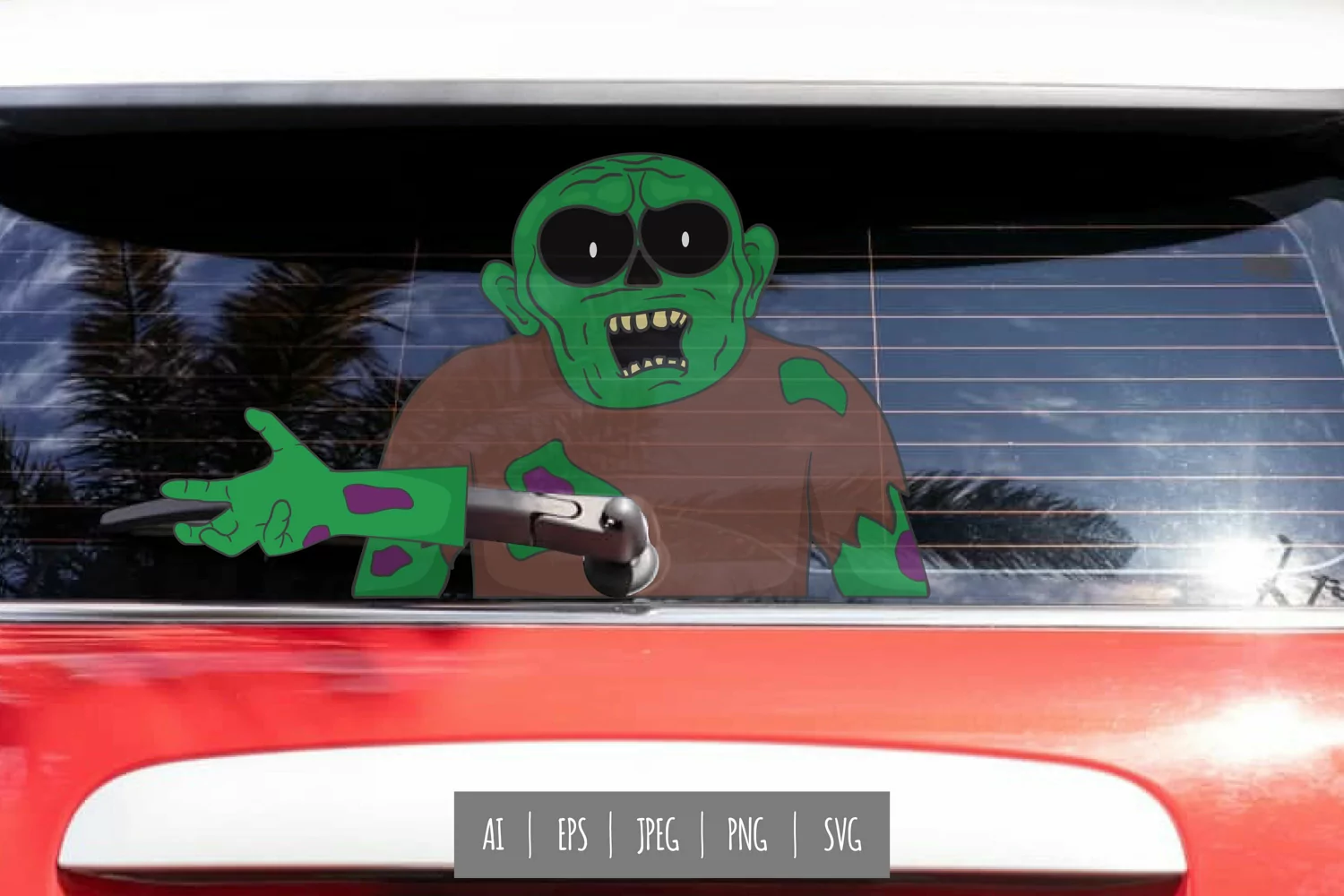 Zombie Wiper Tag Car Decal Sticker product image 1