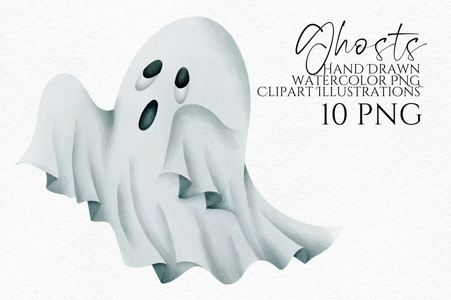 Halloween Ghosts Watercolor Clipart Png