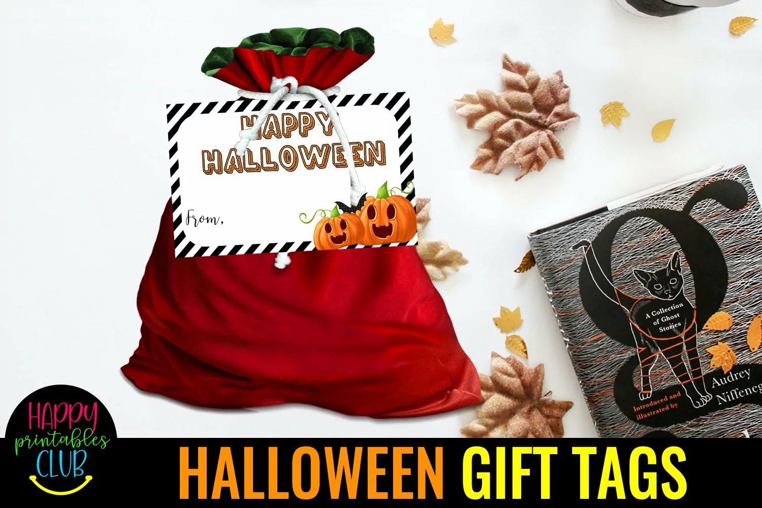 HALLOWEEN GIFT TAGS STICKERS PRINTABLE- HALLOWEEN TREAT BAG FAVOR LABELS- HALLOWEEN GIFT TAGS