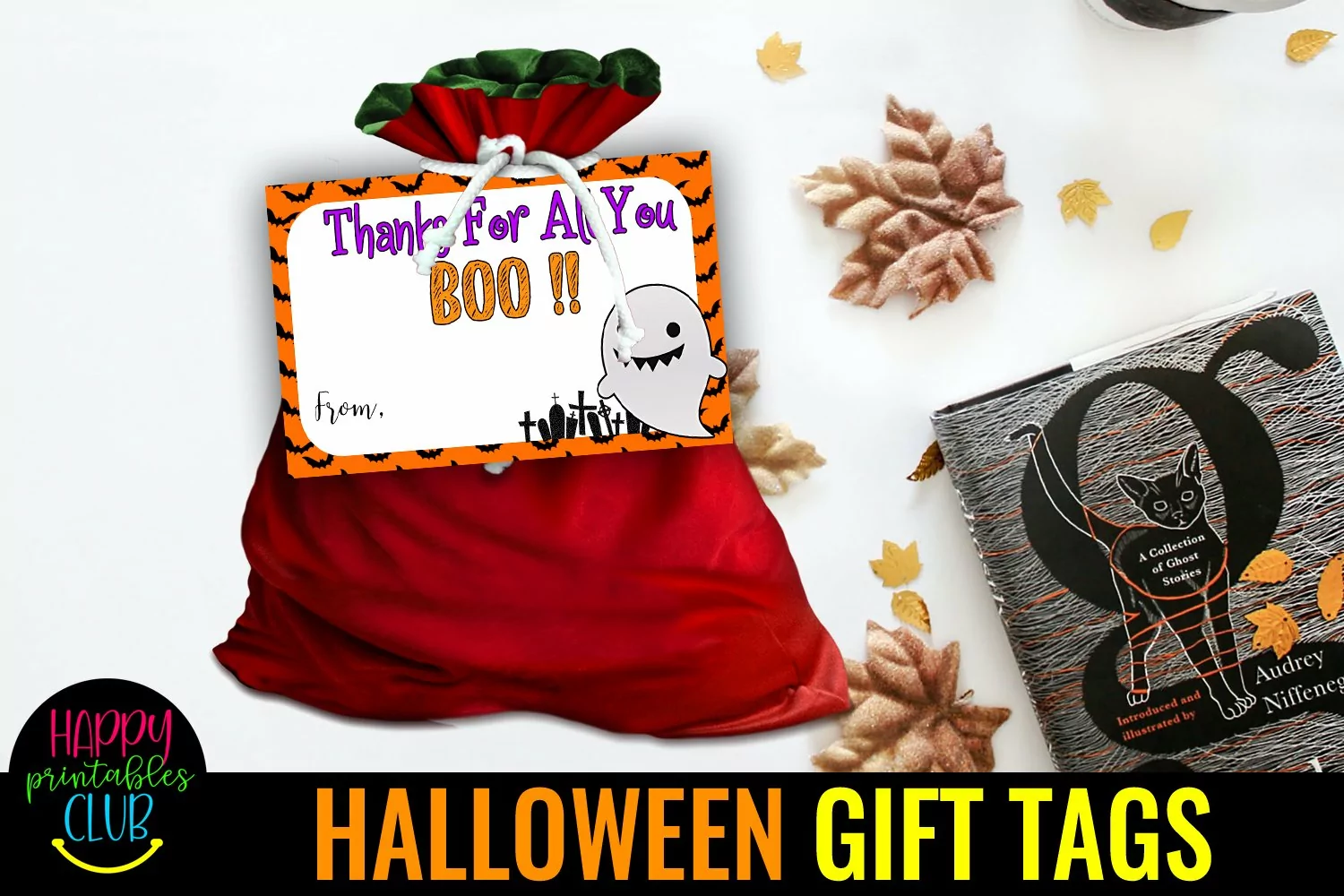 HALLOWEEN GIFT TAGS STICKERS PRINTABLE- HALLOWEEN TREAT BAG FAVOR LABELS- HALLOWEEN GIFT TAGS