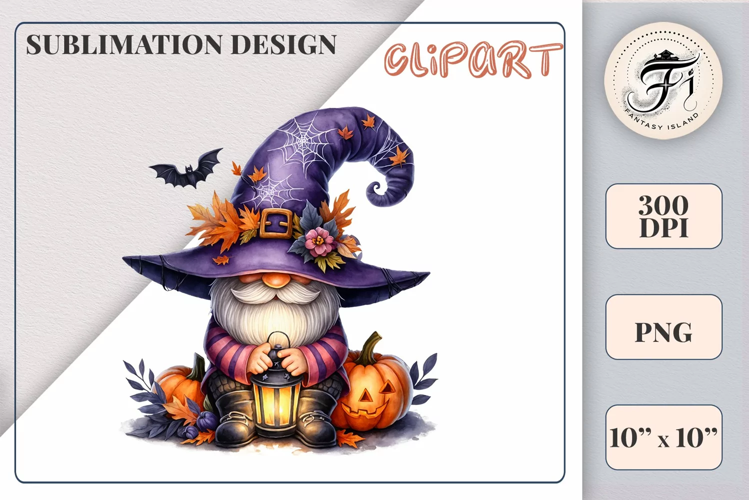 Discover a cozy Halloween gnome watercolor clipart perfect for autumn designs. Ideal for scrapbooking, greeting cards, and festive decorations. Add a touch of mystery to your creative projects!