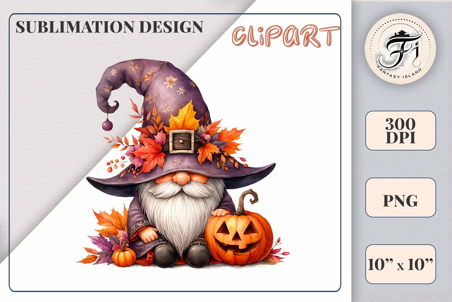 Discover a cozy Halloween gnome watercolor clipart perfect for autumn designs. Ideal for scrapbooking, greeting cards, and festive decorations. Add a touch of mystery to your creative projects!