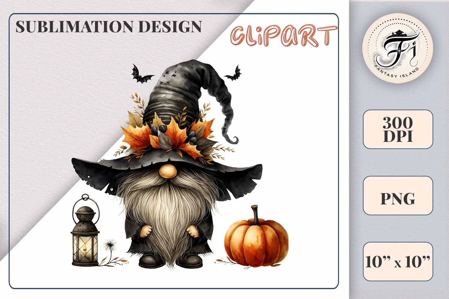 Discover a cozy Halloween gnome watercolor clipart perfect for autumn designs. Ideal for scrapbooking, greeting cards, and festive decorations. Add a touch of mystery to your creative projects!