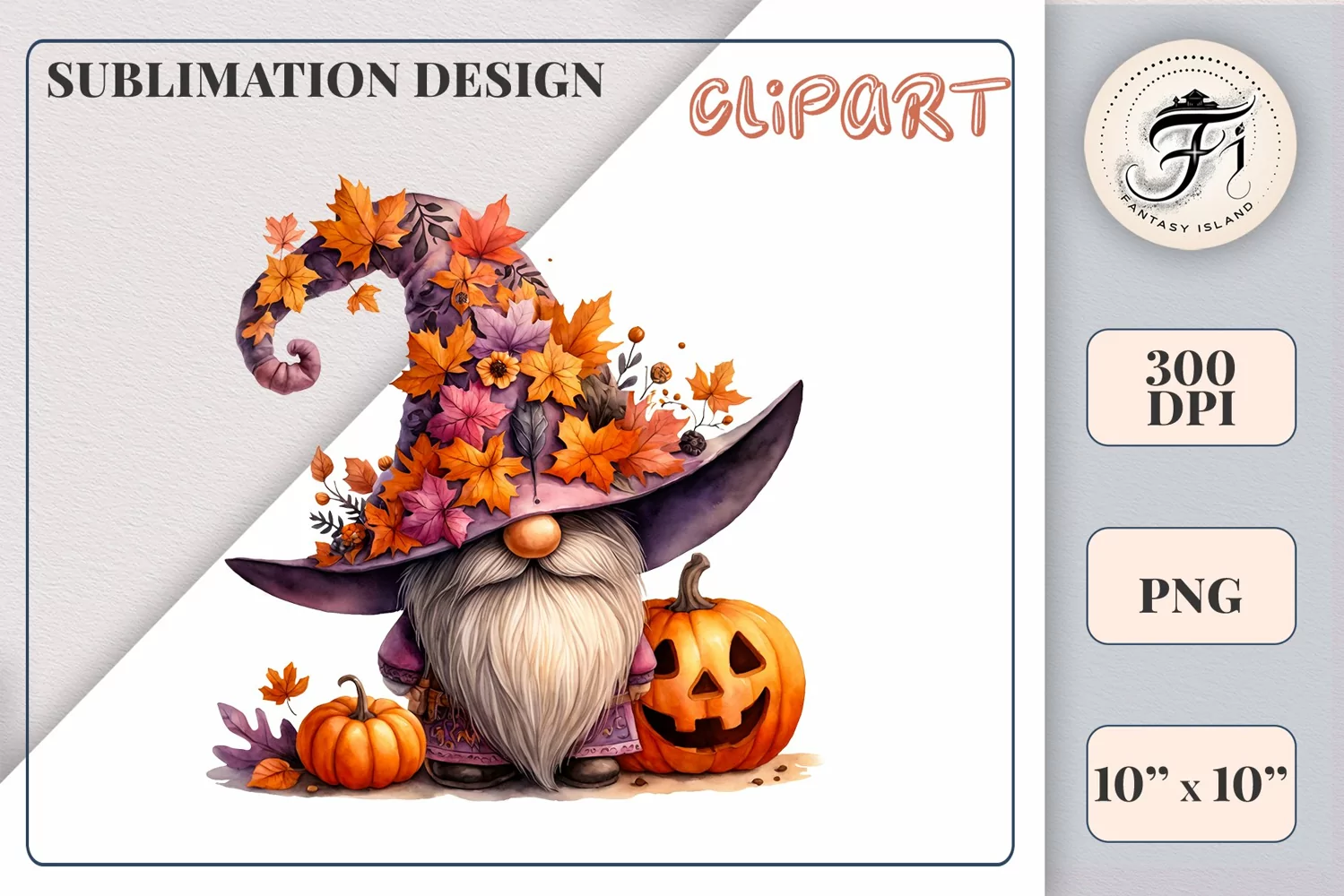 Discover a cozy Halloween gnome watercolor clipart perfect for autumn designs. Ideal for scrapbooking, greeting cards, and festive decorations. Add a touch of mystery to your creative projects!