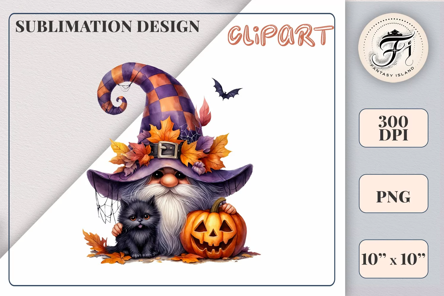Discover a cozy Halloween gnome watercolor clipart perfect for autumn designs. Ideal for scrapbooking, greeting cards, and festive decorations. Add a touch of mystery to your creative projects!