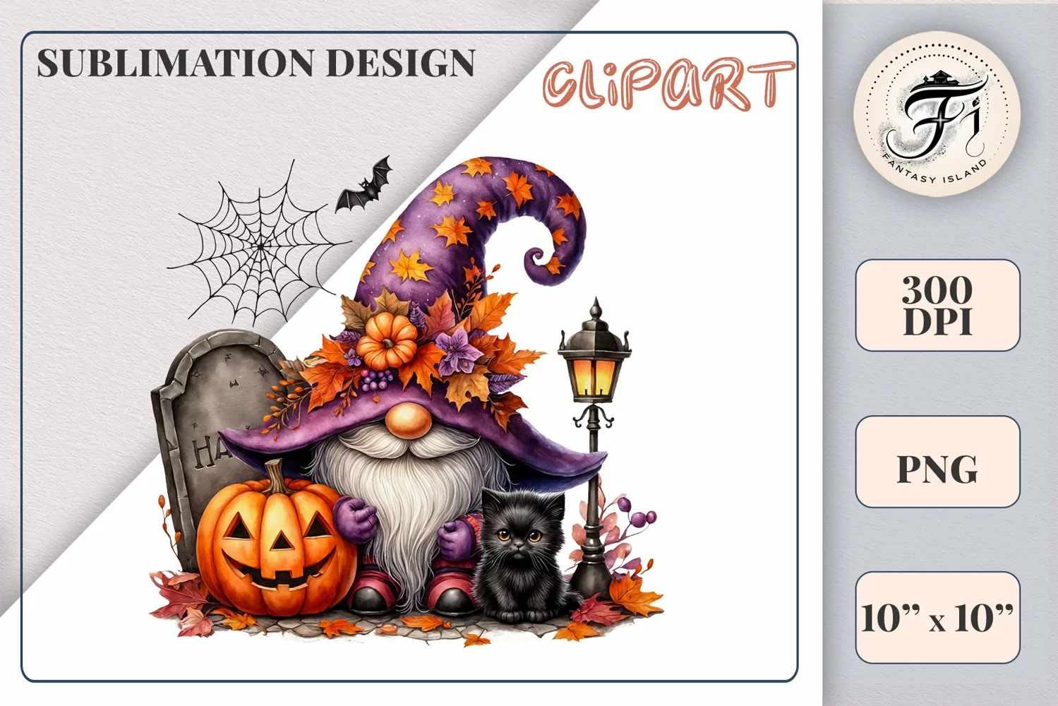Discover a cozy Halloween gnome watercolor clipart perfect for autumn designs. Ideal for scrapbooking, greeting cards, and festive decorations. Add a touch of mystery to your creative projects!